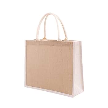 Big bag : ジュート麻でハンドメイド 417-2759 布付きジュートバッグ S 【K】 | 素材,布製品