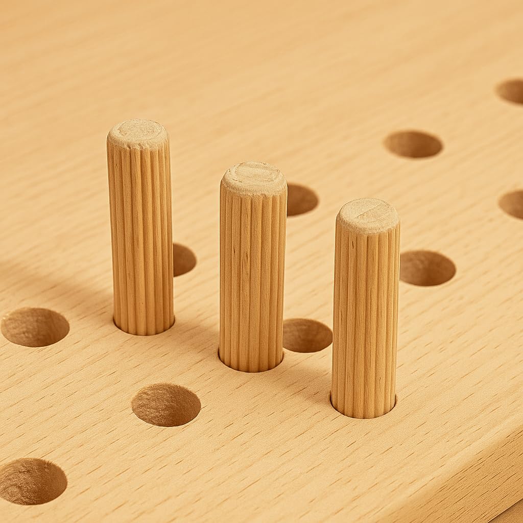 Tasselli in Legno 10x40 mm – Confezione da 200 Pezzi (4x40) – Spinotti Cilindrici per Giunzioni Fai-da-te, Mobili, Falegnameria – LEMAG SRL