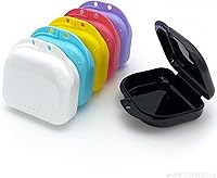 Hoewina 6-Pack Retainer Cases with Vent Holes - Orthodontic Mouthguard Denture Storage Boxes, Snap Lock, 6 Colors, BPA-Free