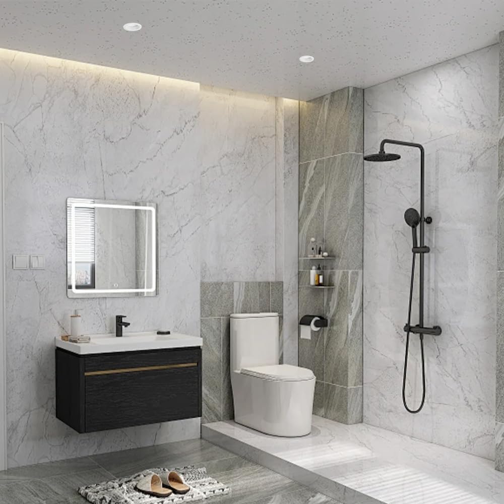 Foco LED empotrable de Techo, IP65, Resistente al Agua, Montaje Empotrado, Foco direccional para Pasillo, Porche, baño, lámpara de Techo (3500 K, 7 W)