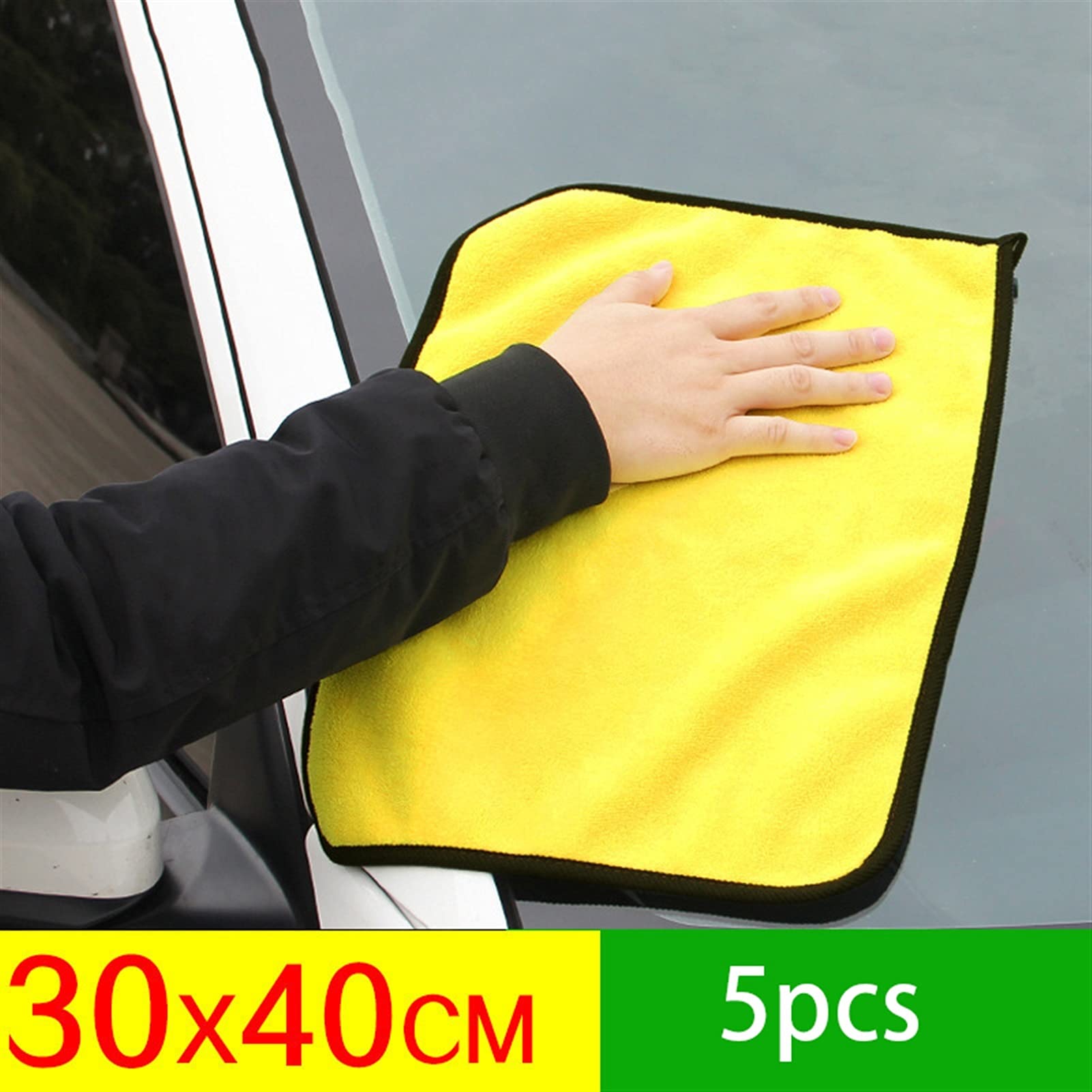 5/10X Extra Suave 30x60CM Toalla de Microfibra para Lavado de Autos Paño de Secado para Limpieza de Autos Paño para el Cuidado del Auto Toalla de Lavado para Autos (Color : 1) (4)