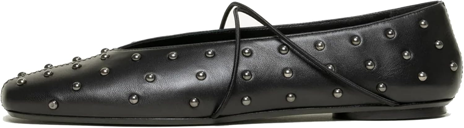 Women's Square Toe Ballet Flats Criss-Cross Straps Comfortable Slip On Mary Jane Flat Shoes for Office Work Casual - Image 5