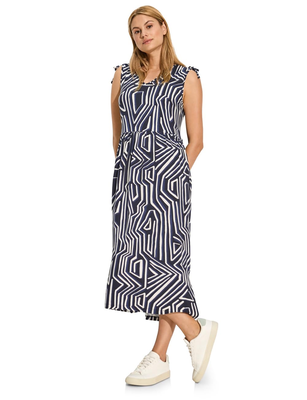 Peter Hahn - Jersey jurk met 3/4-mouwen - zwart/beige Peter Hahn - Jersey jurk met 3/4-mouwen - zwart/beige
