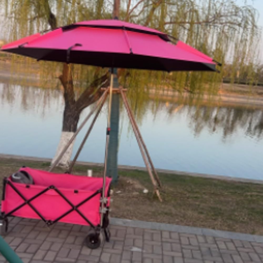 Parasol De Plage Anti-Vent 240cm Parasol De Pêche Réglable Parasol De Piscine Protection UV Parasol De Extérieur Camping(Orange)