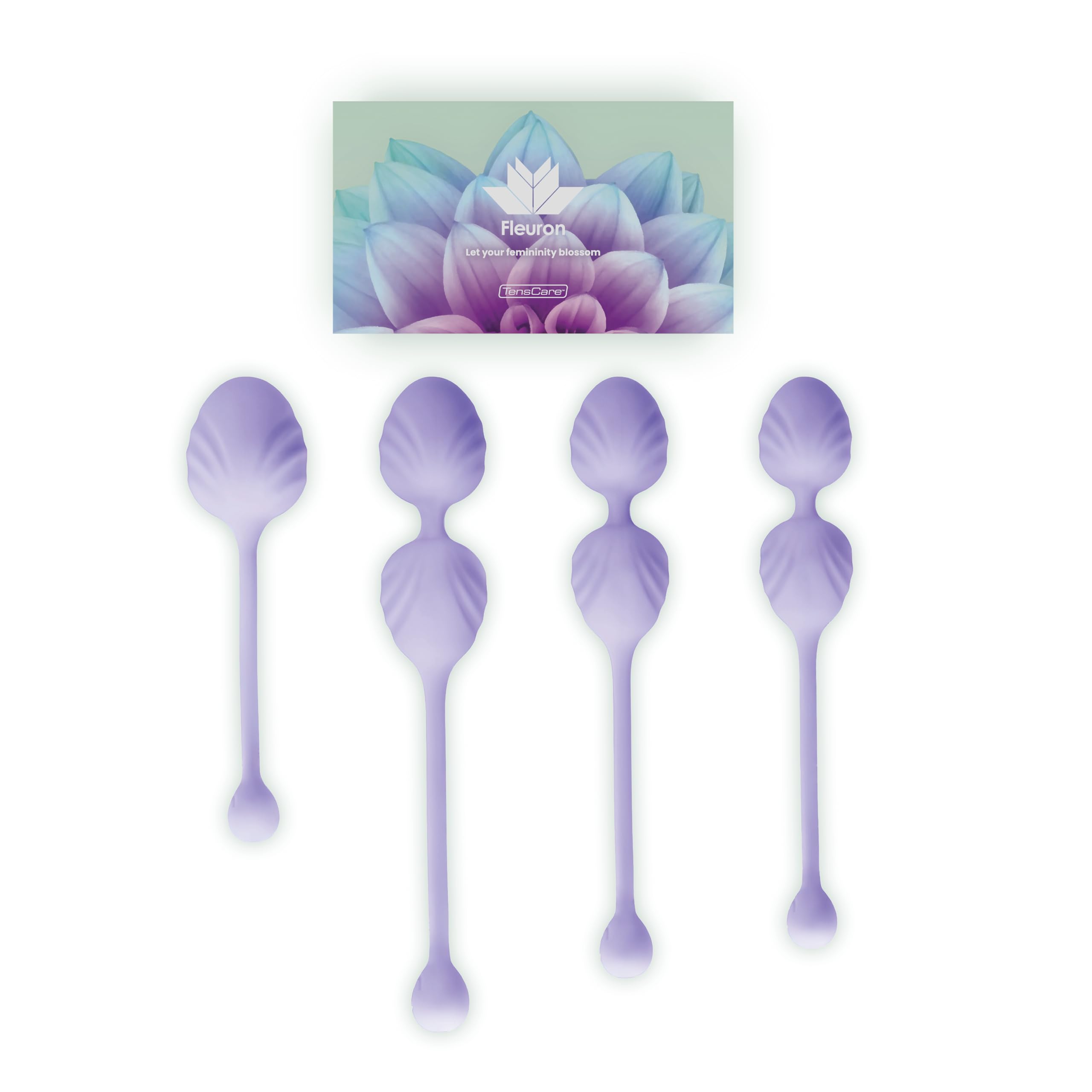 TensCare Fleuron Juego de Pesas Kegel – Bolas para Entrenamiento del Suelo Pélvico con 4 Pesos Progresivos para Fortalecimiento, Control de la Vejiga y Recuperación Postparto