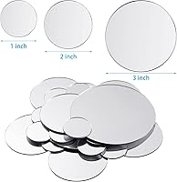 Vista 2 de Jetec 100 azulejos adhesivos de espejo redondo de tamaño mini para manualidades y proyectos de bricolaje de 1 pulgada, 2 pulgadas, 3 pulgadas
