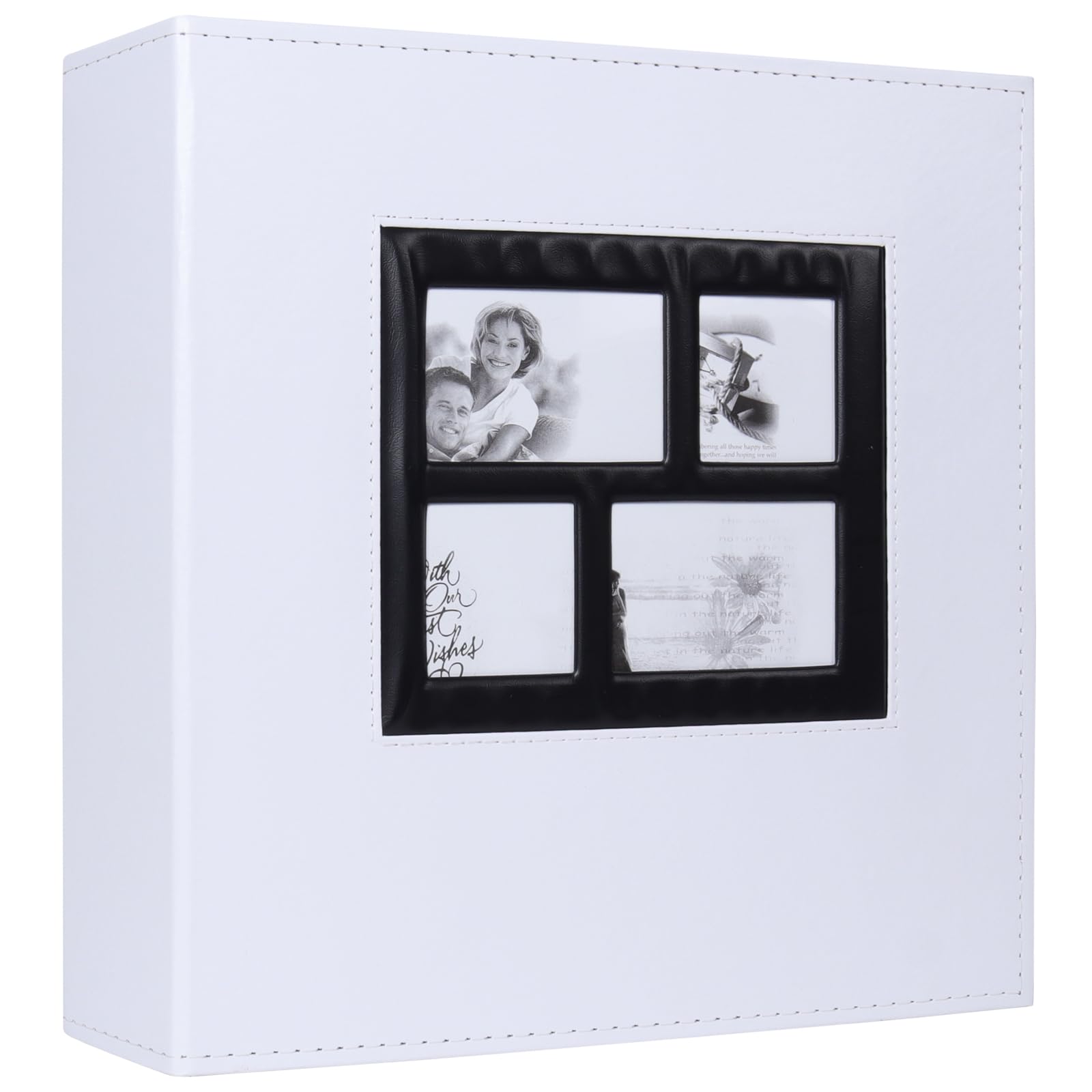 RECUTMS Photo Album 4x6 1000 Pockets Photos, Extra Large Capacity Family Wedding Picture Albums Holds 1000 Horizontal and Vertical Photos (White)