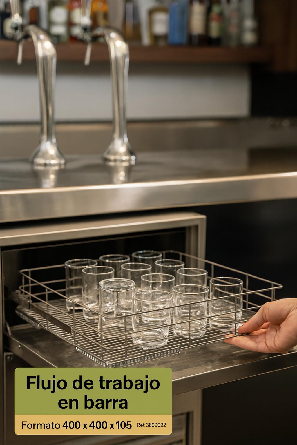 Cesta Para Vasos y Copas 400x400x105 Recambio Tecnico Para Lavavasos Lavavajillas Compatible Con JEMI Ref 3503002 Rejilla Metalica Hosteleria Portavasos Antioxido Drenaje Rapido