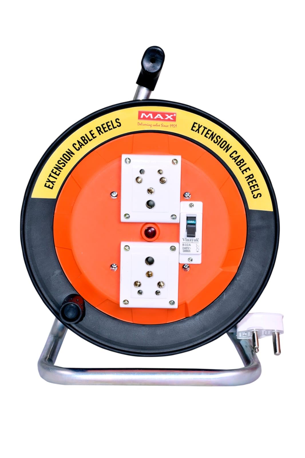 Extension Drum 50 Meter Cable (1.5MM,3 core Wire)|with Two Universal 6/16 Amps ISI sockets|32 Amp MCB Switch and with Indicator|Cable Reel|Heavy Duty|Extension Cord Reel|-image-15