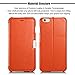 iPhone 6s Plus Case, Benuo [Luxury Series] [Stand Feature] Folio Case Flip Cover, Genuine Leather Case [1 Card Slot] with Magnetic Closure for iPhone 6 Plus/iPhone 6s Plus 5.5 inch (Orange)