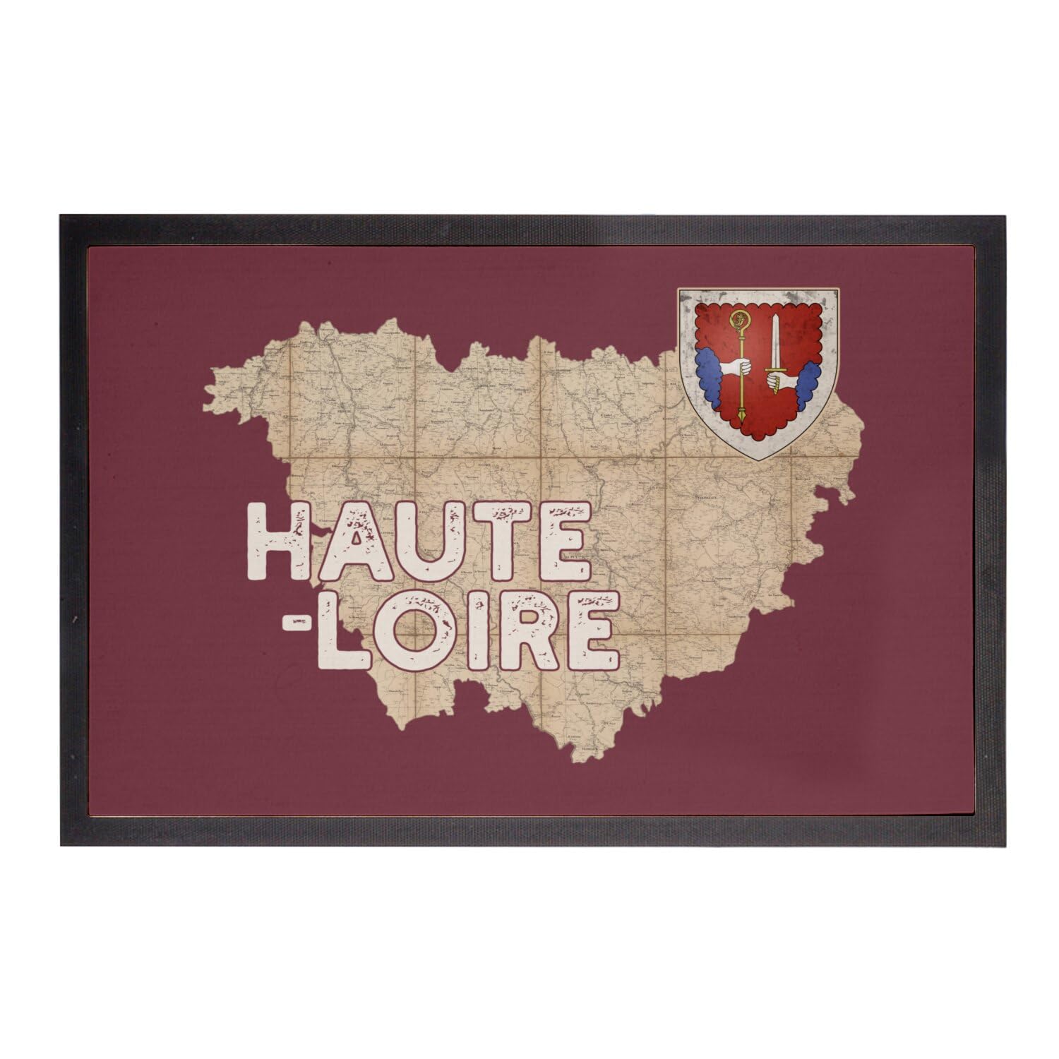 Paillasson Rouge Le Puy en Velay Cadeau Idéal Original Carte Ancienne 43