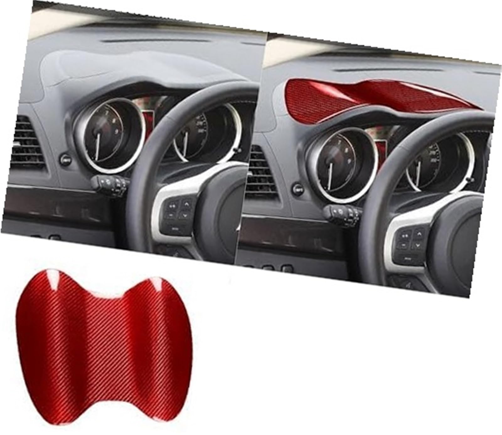 Wivplex Naklejka na panel zmiany biegów, dla Mitsubishi, dla Lancera, dla Evo X 10Th 2008-2015 pokrywa prędkościomierza deski rozdzielczej z włókna listwa ozdobna deski rozdzielczej samochodu(BLACK 4)