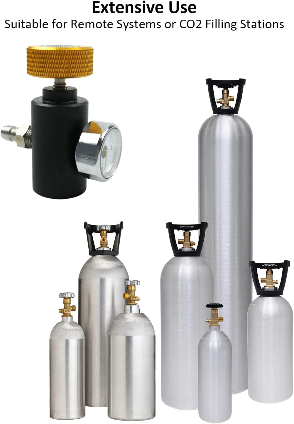Paintball Co2 Tank Adapter Compressed Air Fill Station Remote Switch ASA Adapter with 3000psi Gauge