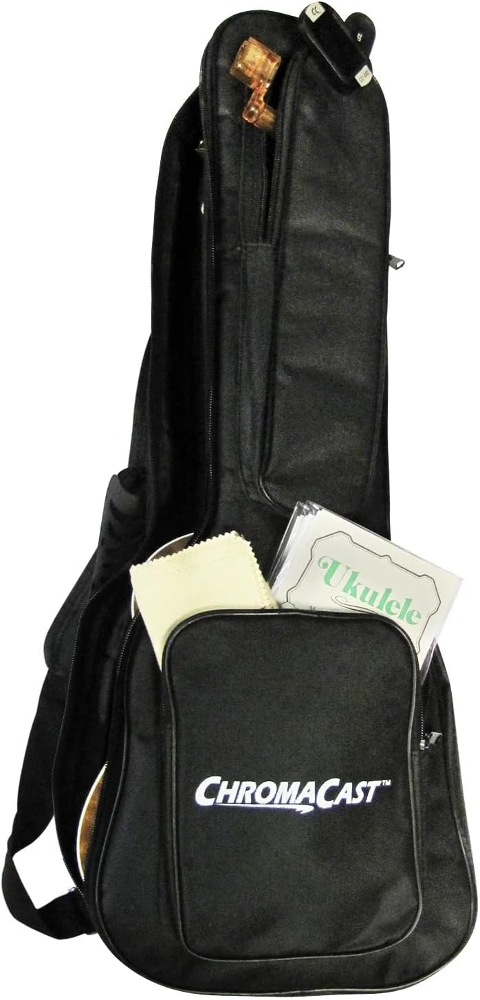 Sawtooth 4-String Sunburst Basswood Soprano Ukulele with Uke Chord Guide, Padded Gig Bag, Picks, Pitch Pipe and Free Online Lessons