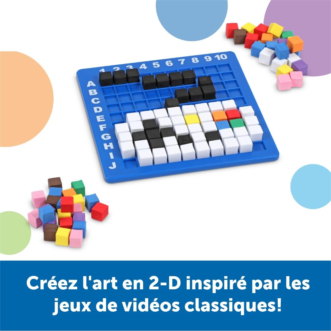 Learning Resources STEM Explorers Pixel Art Challenge, Jeu éducatif Codage sans écran 5-8 Ans, 400 Pixels, Base 10x10