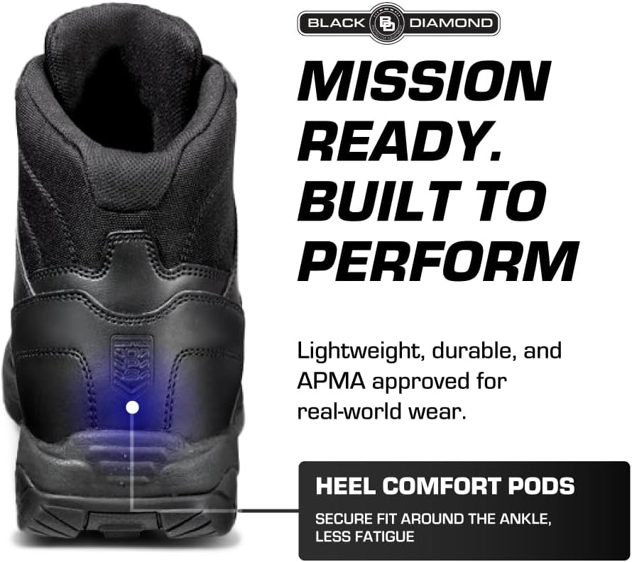 BD PROTECTIVE EQUIPMENT 6 Inch Tactical Boots for Men - Waterproof Soft Toe with a Generous Multi-Fit System