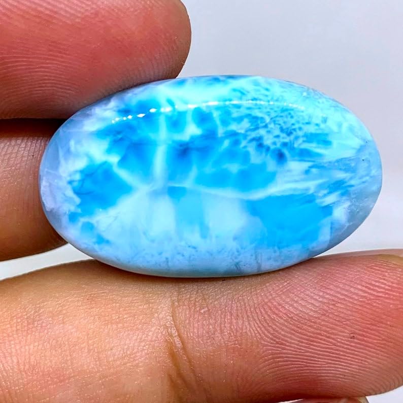 Larimar cabochon ovale 30x18mm pour création de bijoux de lithothérapie - 3