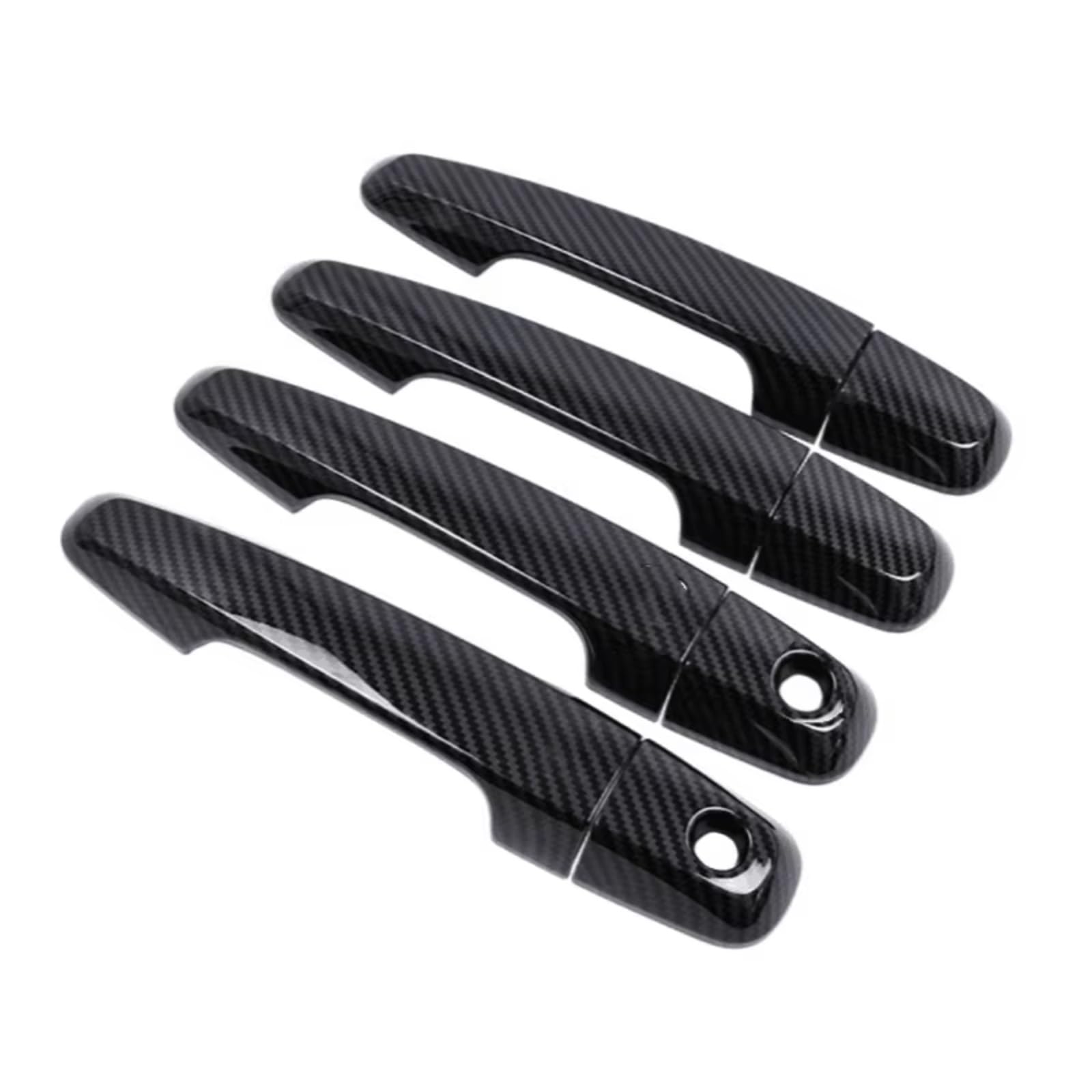 for Mitsubishi L200 for Triton Pickup 2015-2021 Styling Accessories Carbon Fiber Chrome Car Door Handle Cover Car Exterior Door Handle(C-2 Keyholes)