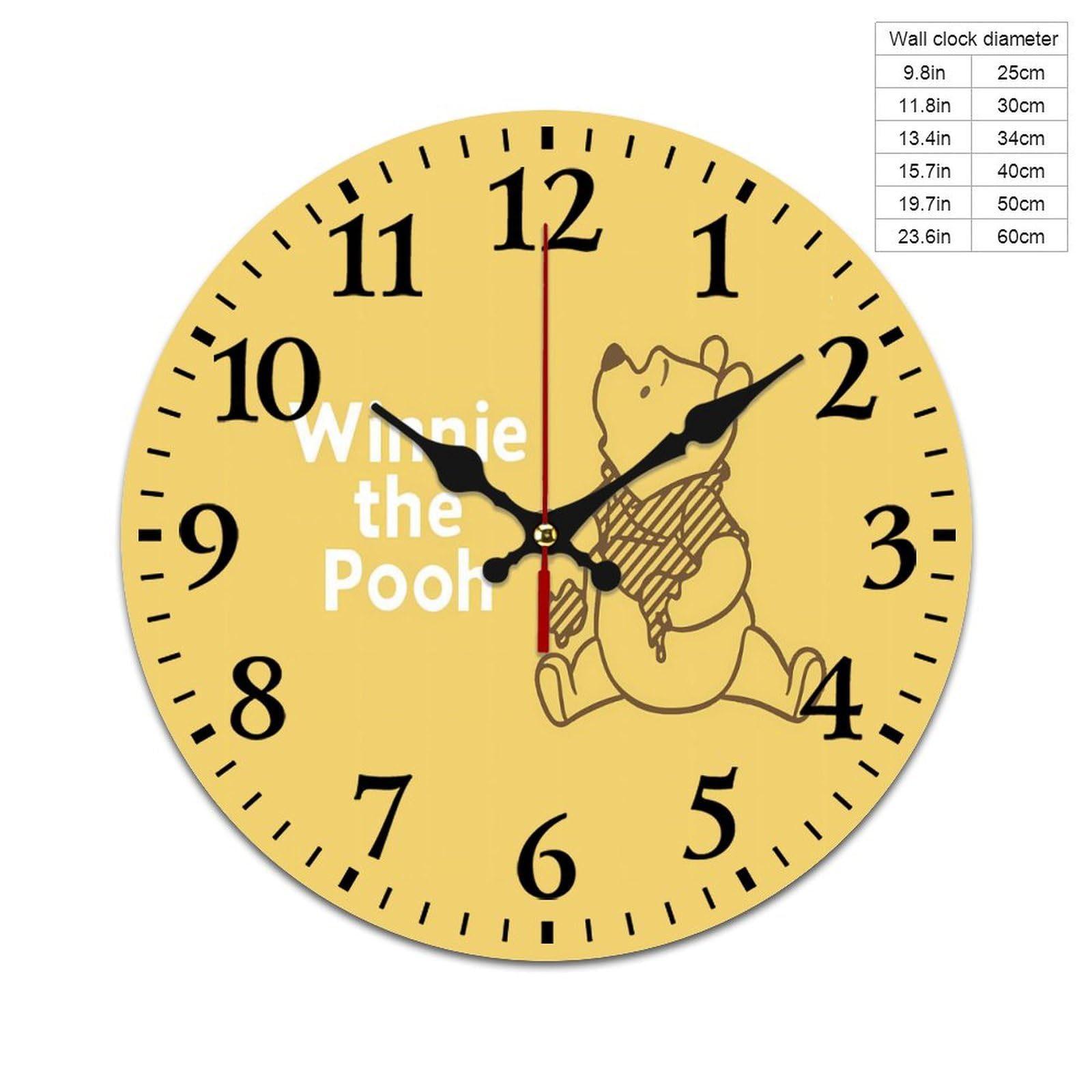 Amazon.co.jp: くまのプーさん 掛け時計 PVC壁掛け時計 静音 連続秒針