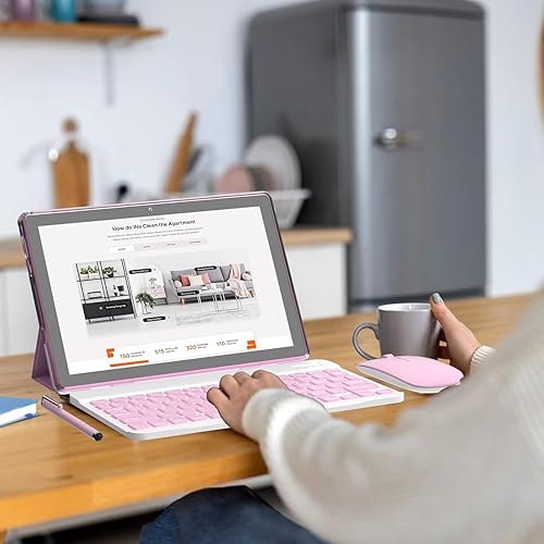 Miniatura 6 de Tablet Android 15, 10 pulgadas 12GB RAM+64GB ROM1TB Expand, Tabletas 2 en 1 con funda de teclado Mouse Stylus, procesador de cuatro núcleos de