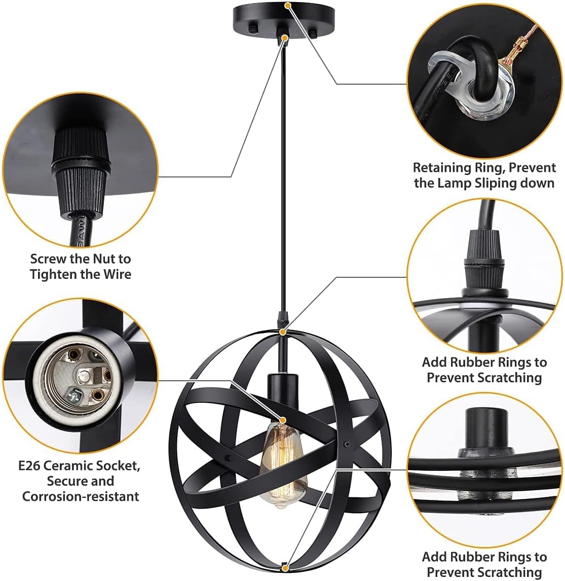 Jasni Industrial Metal Pendant Light - Image 4
