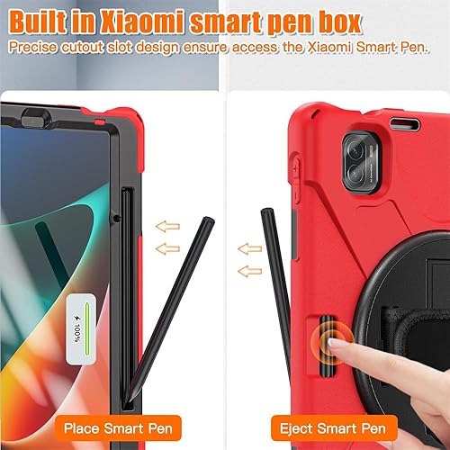 Miniatura 2 de Para Xiaomi Pad 5  Xiaomi Pad 5 Pro Funda de tableta de 11.0 pulgadas 3 en 1 Marco de plástico duro + doble silicona correa de mano y correa de