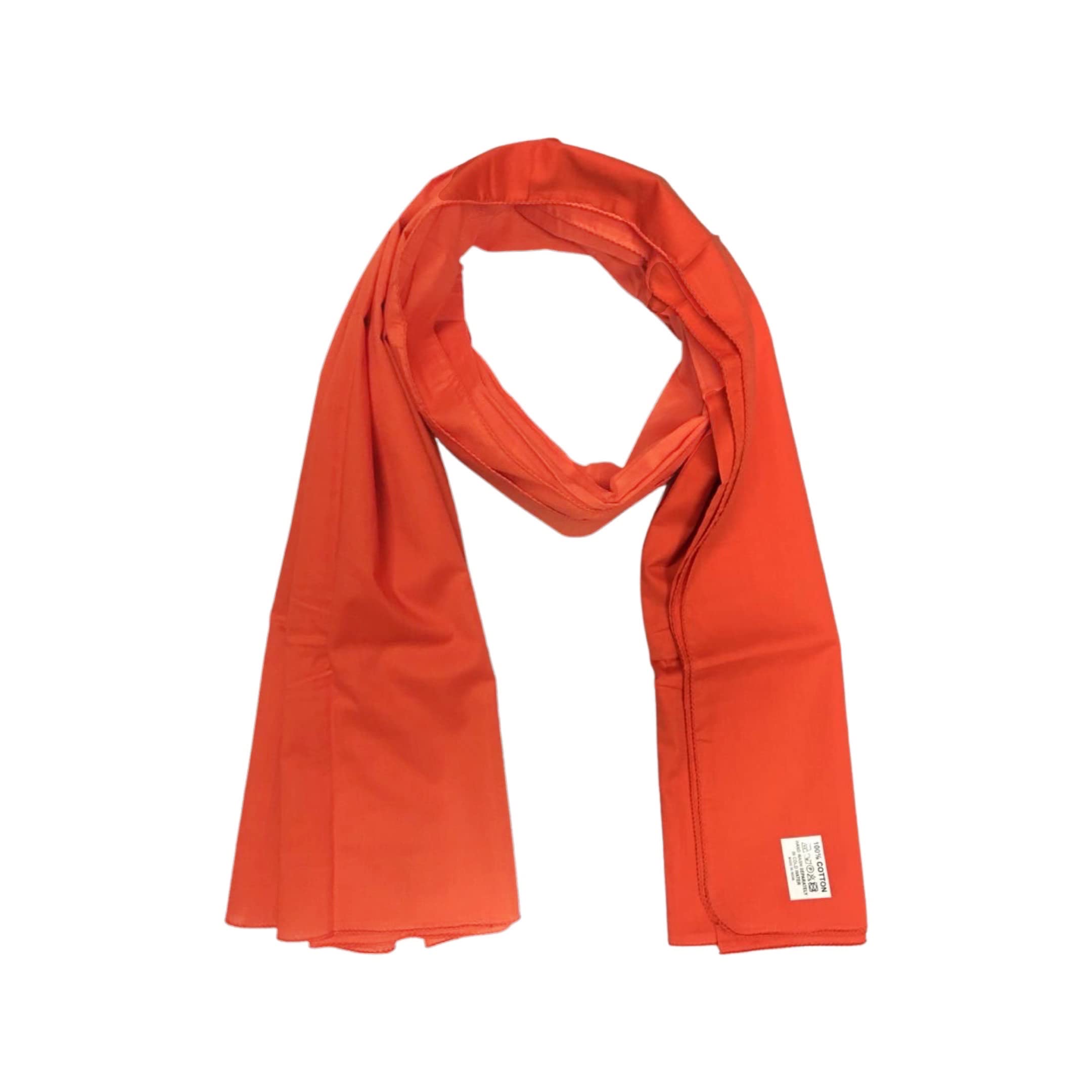 World Of Shawls Women's Orange 100% Cotton Plain Sarong (Orange)