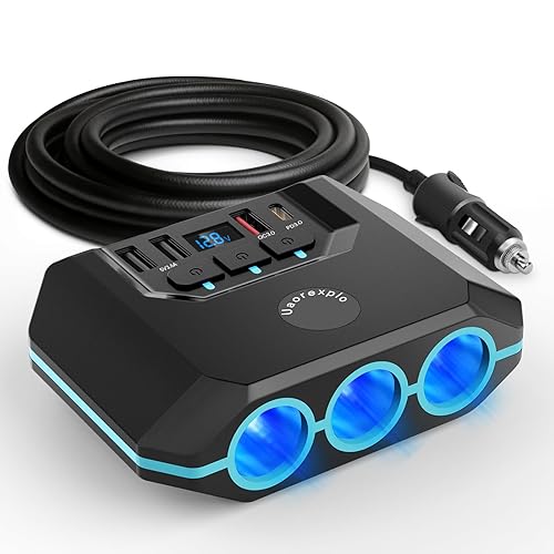 Uaorexplo Adaptador de encendedor de cigarrillos para automóvil, divisor de 24 V12 V, divisor de encendedor de cigarrillos de automóvil de 3