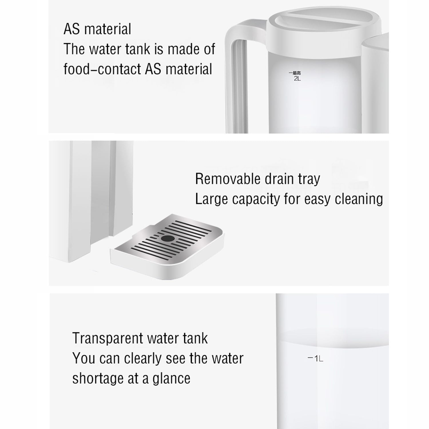 aquaserviceMini tanque de agua pequeño para el hogar, calefacción instantánea de un segundo, cinco niveles de temperatura ajustable, capacidad de 2L