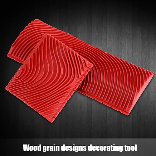 Miniatura 4 de 2 herramientas de pintura de grano de madera, pincel de pared de goma granulada de madera, herramientas de patrón de textura, kit de pintura de arte