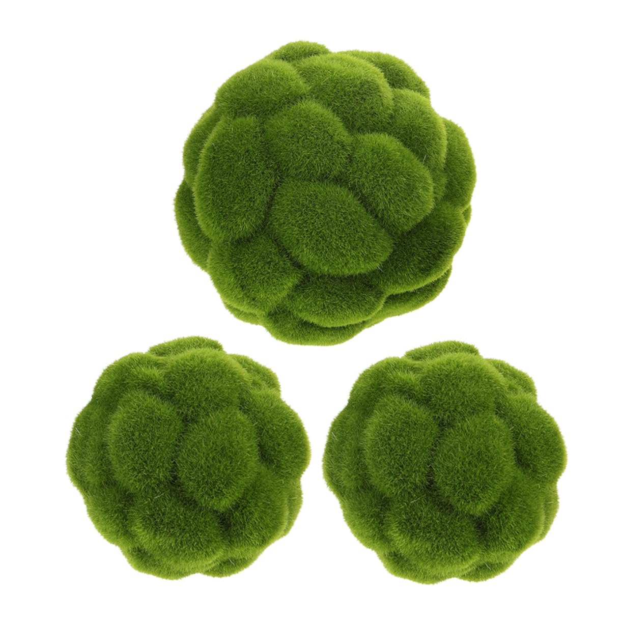Cabilock 3piezas Bolas de Musgo Artificial para Decoración de Interiores Esferas de Musgo Simulado para Escaparates y Techos Paisajes Esferas Verdes para Jardín