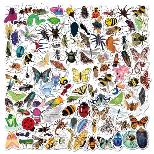 Insect Stickers Bug Animal Mixed Stickers Packs for Water Bottle for Boys and Girls Teens Waterproof Vinyl Stickers