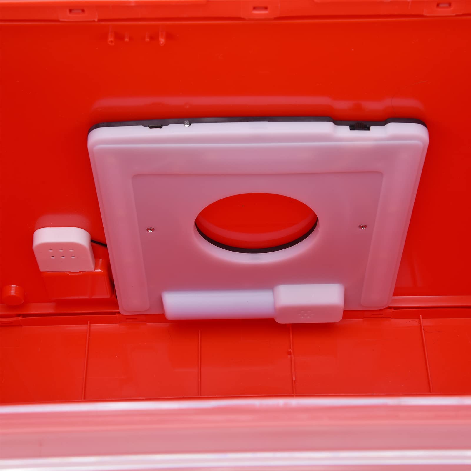 Caja de zapatos LED con Control de voz, puerta transparente, vitrina de almacenamiento para zapatillas, para centro comercial en casa (Roja)