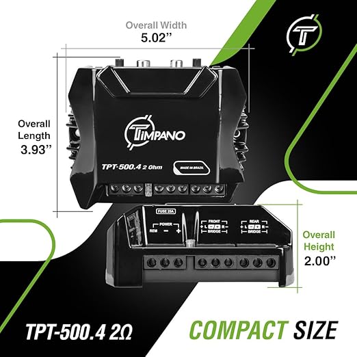 Amplificador de Audio para Auto Timpano 4 Canales 500W, Modelo TPT-500.4 miniatura 6