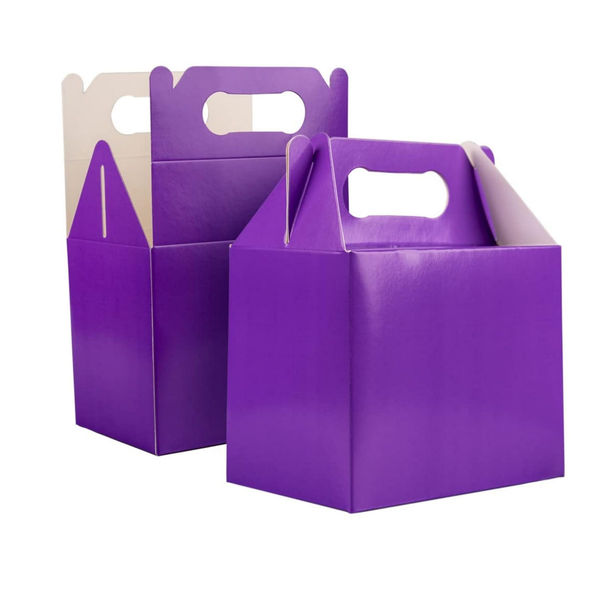 SHATCHI 10Pcs Purple Party Food Lunch Boxes Takeaway Containers 14x12x10 cm - Meal Treat, Candy, Cookie, Toys, Cake Packing for Kids Birthday, Wedding, Catering Events, Picnics Party Bags โ image 1