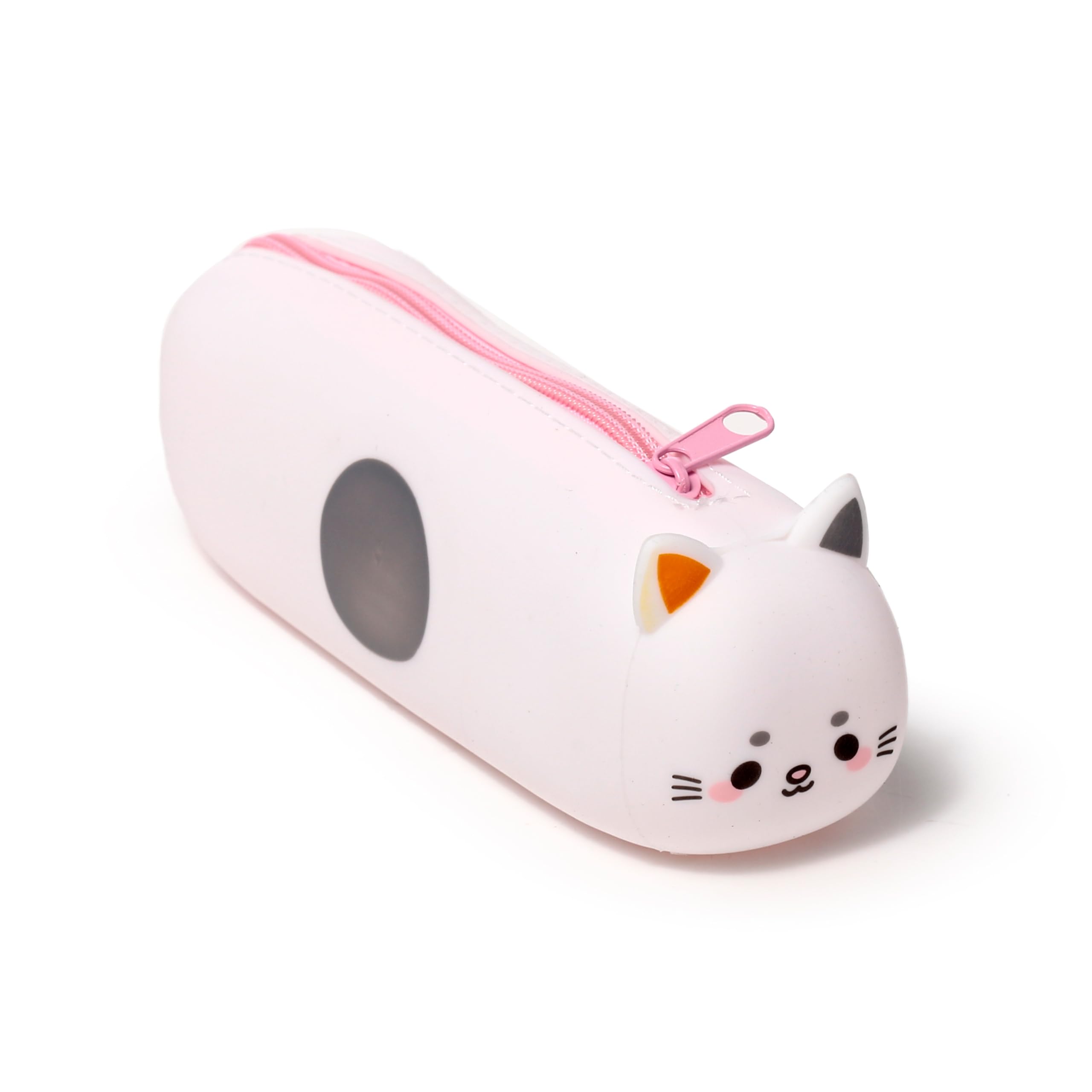Puckator Silicone Pencil Case - Cat - Sweet Animals, Multi-Coloured, Silicone Pencil case with Zip Opening
