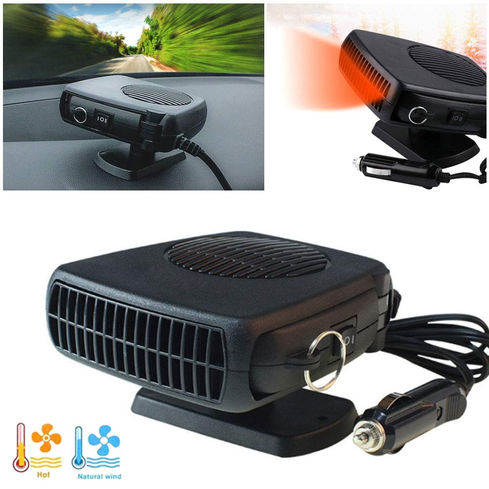 Chauffage Voiture 12V 150W Allume-Cigare - 2 En 1 Chauffage/Refroidissement Avec Ventouse 360° (24V, Rouge)