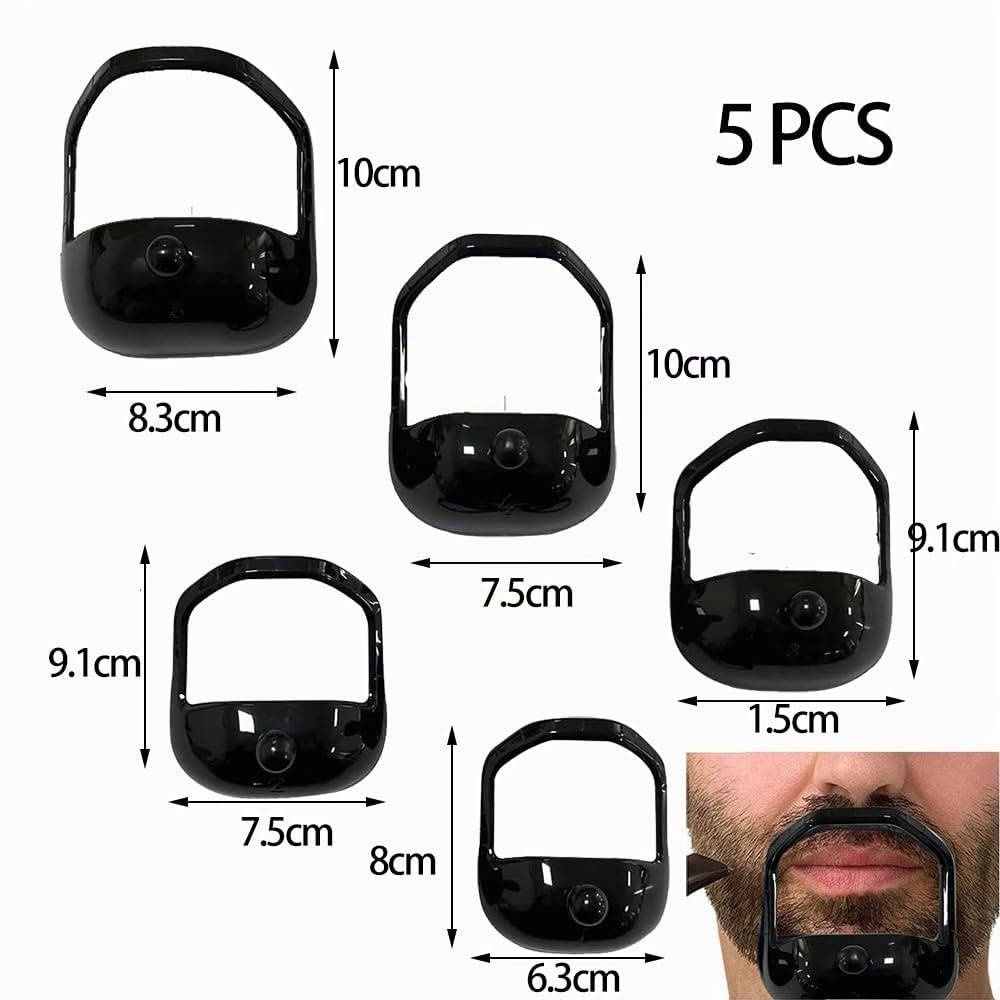5 Pezzi modelli da barba per pizzetto Pizzetto Trimmer Modello Modello per Lo Styling Della Barba per il Taglio Simmetrico Della Barba da Uomo
