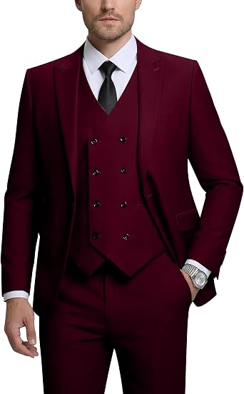 Mens Suits Slim Fit Formal Suits Double Breasted Suit Men 3 Piece Groomsmen Suit Prom Tuxedo Wedding Tuxedo Suits