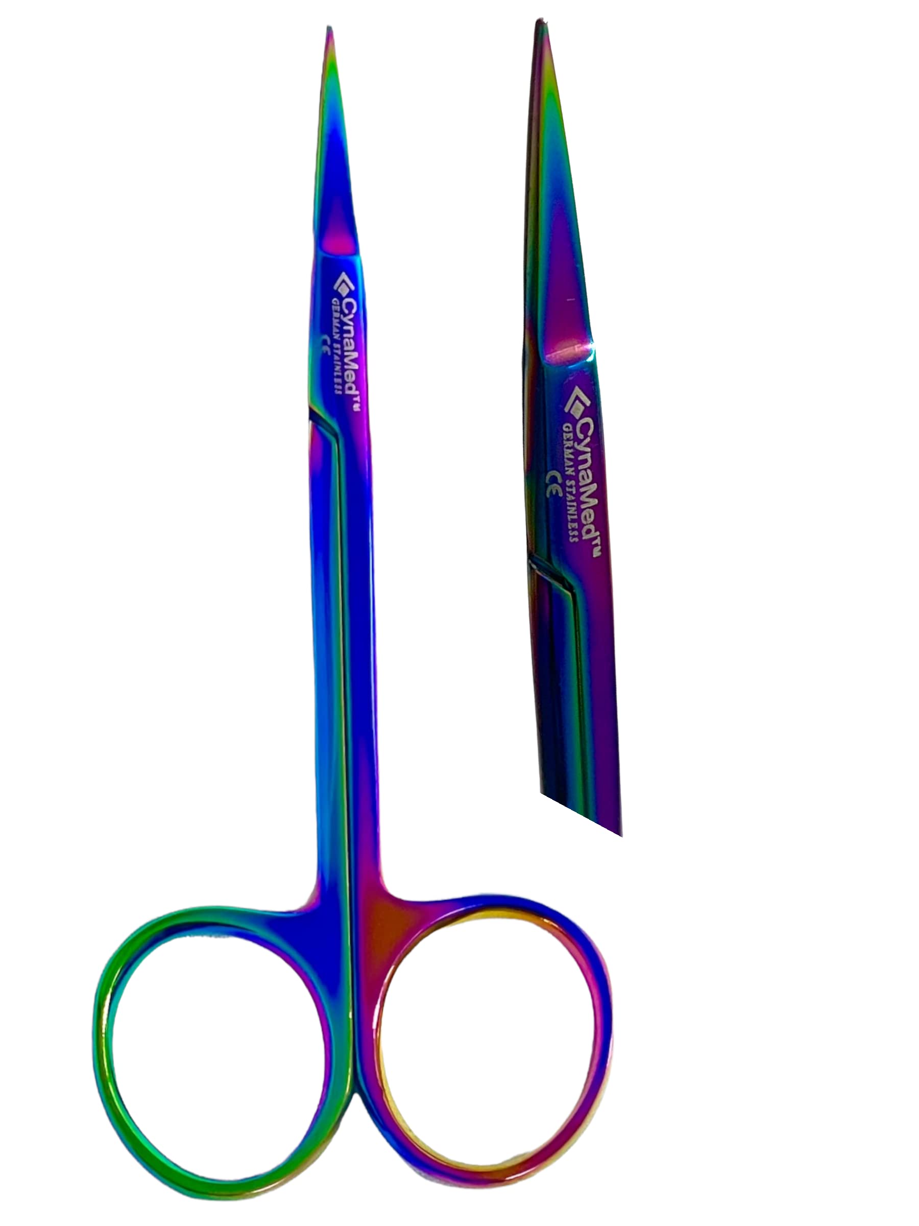 GERMAN IRIS MICRO DISSECTING SCISSORS STRAIGHT 4.5 inch MULTI RAINBOW TITANIUM SHARP VETERINARY DENTAL CYNAMED