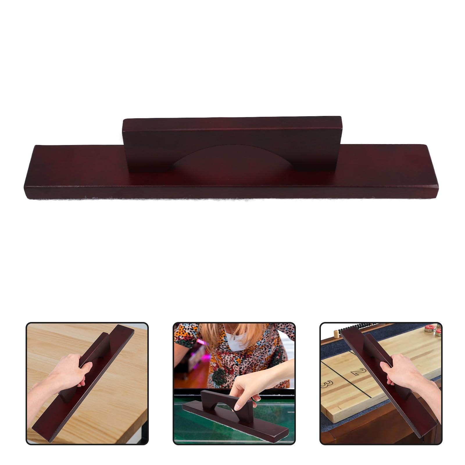IMIKEYA Accessoire de Nettoyage pour Table de Shuffleboard Brosse en Bois et Poignée Ergonomique, pour Salle de Jeux et Entretien Facile