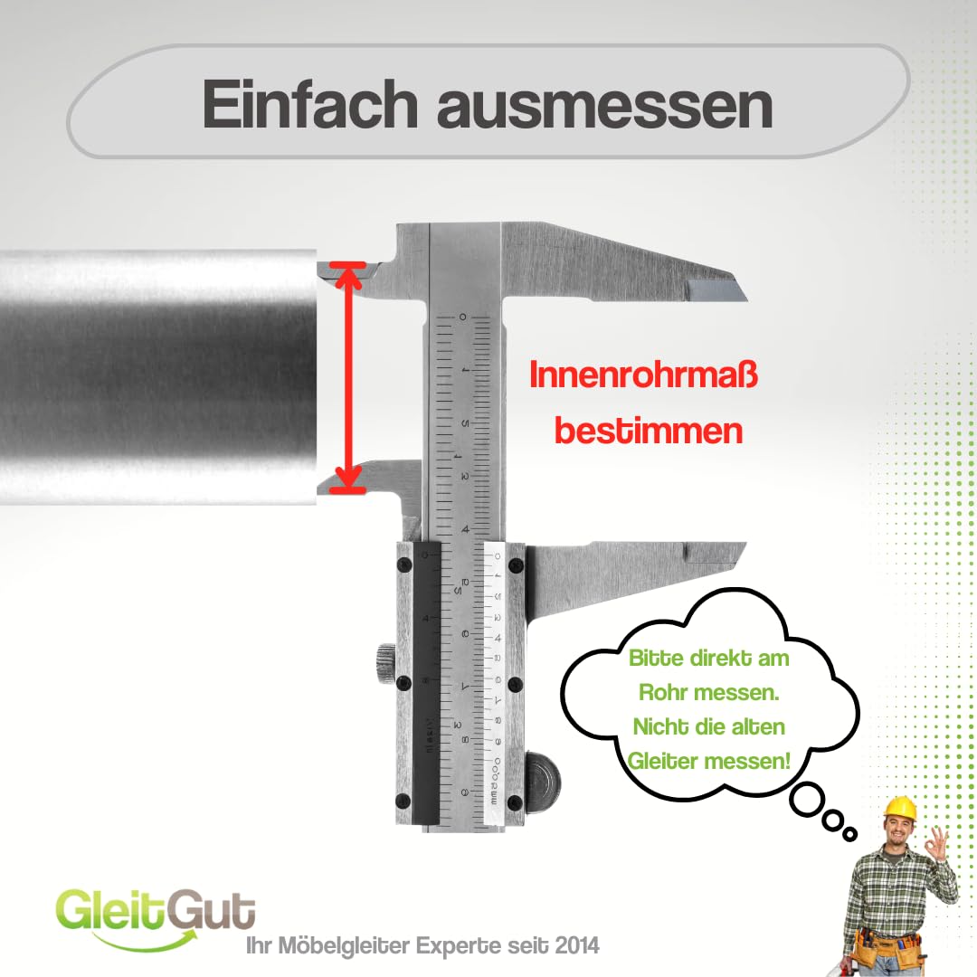 GLEITGUT 4x Lamellendoppen 20-22,5 Mm Binnenbuis - Ronde Buisstop 25 Mm Buitendiameter - Grijs