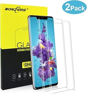 NONZERS 2-Pack Vidrio Templado para Huawei Mate 20 Pro Cristal Templado [3D Curvo Borde] [0.3mm Ultrafino] [Anti-rasgu?os] Protector Pantalla para Huawei Mate 20 Pro