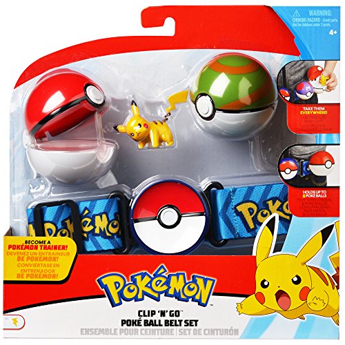 Pokemon Clip 'N' Go Poke Ball Belt Set, Comes with Poke Ball, Nest Ball and 2-Inch Pikachu Figure- Perfect for any Trainer