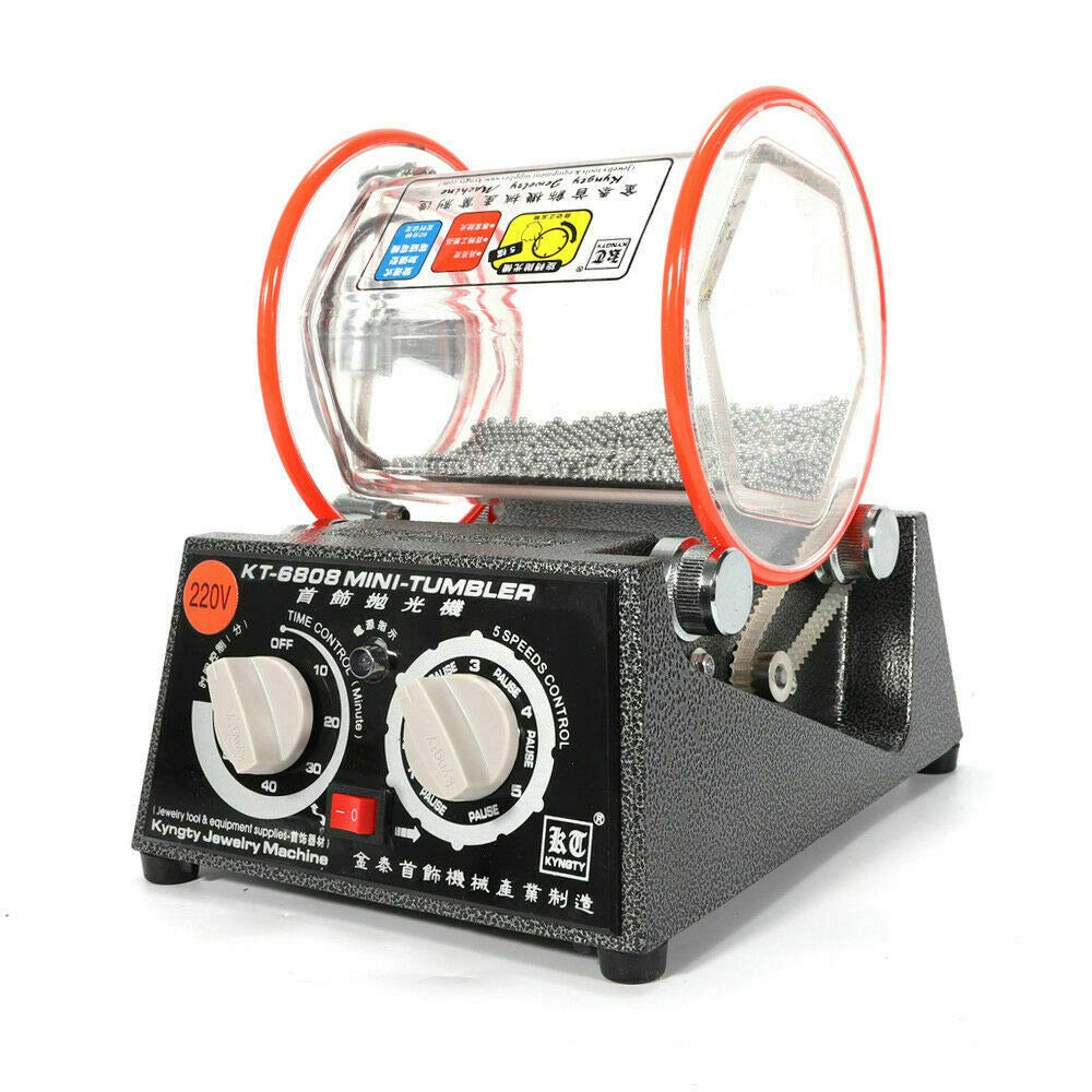 3Kg Tumbler Jewelry Polisher Machine, Rotary Tumbler Polisher Barrel Polisher Jewelry Polishing with Polishing Bead for Rock Stone Coins