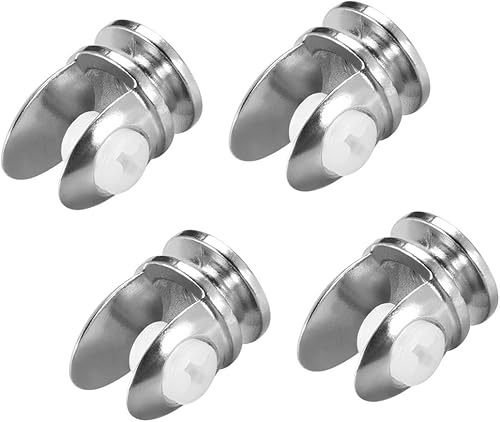 uxcell Soporte de estante de vidrio, soporte de clip de aleación de zinc para 0.197-0.315 in de espesor 4pcs