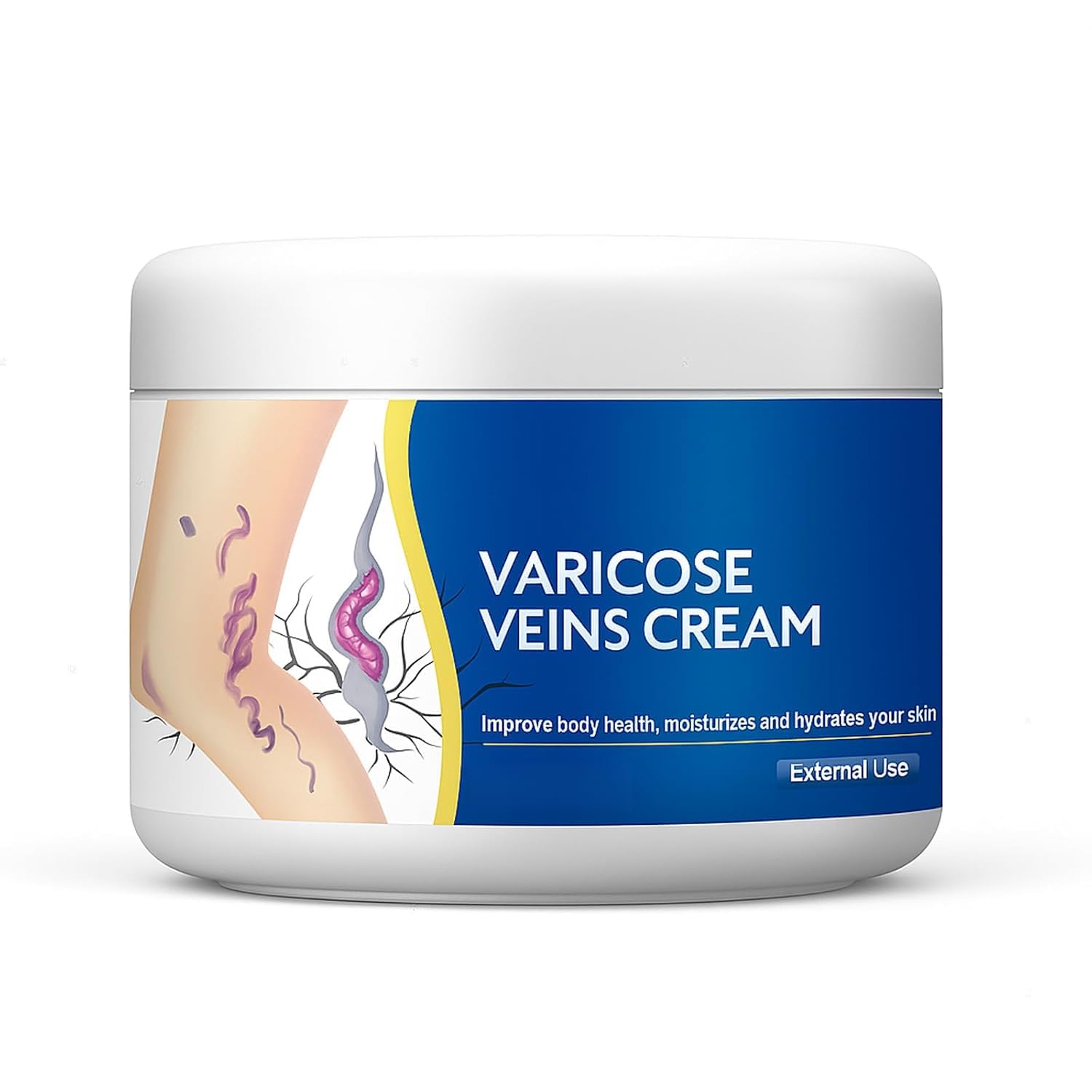 Crema per vene varicose per gambe, sicura e delicata, non appiccicosa. | Ingredienti naturali, adatti alla maggior parte dei tipi di pelle.