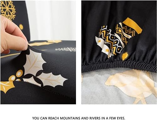 Miniatura 4 de Jonuiony Funda elástica para sofá de Navidad, funda para sofá de 1 plaza, funda antideslizante y suave para sofá con espuma antideslizante (alce