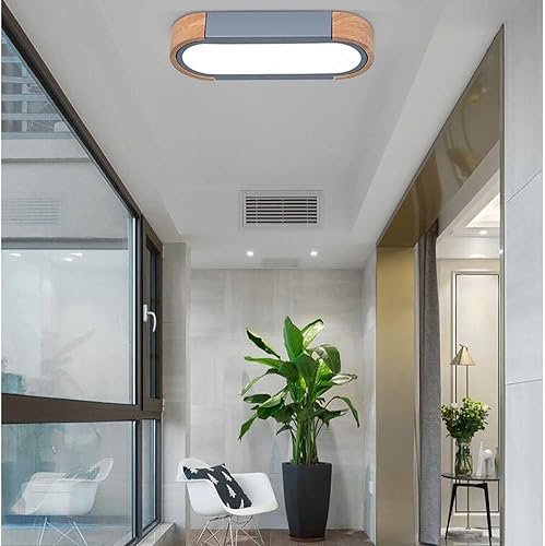 Miniatura 3 de DOGACA Lámpara de techo LED rectangular gris moderna de montaje empotrado regulable con lámpara de techo remota para pasillo, escalera, hogar,