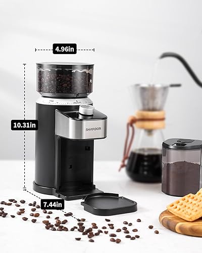 Miniatura 8 de SHARDOR Molinillo de café eléctrico con 40 ajustes de molienda para uso doméstico, temporizador ajustable de 50 segundos, para expreso, goteo,